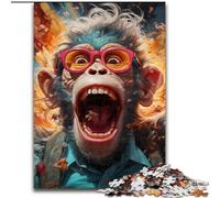 Puzzles for Adults Teens 1000 Pieces Psychedelic Monkey,Decompressing Intellectual Educational Toy Is Ideal As Gifts for The Whole Family 38x26cm
