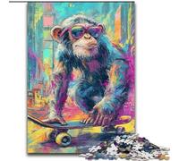 Puzzles for Adults Teens 1000 Pieces Psychedelic Monkey, for 14+ For Family Fun & Game Night Artists' Collection, Fine Arts (Size 50x75cm)