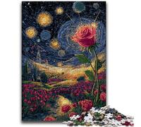 Puzzles for Adults Teens 1000 Pieces Psychedelic Rose Challenging Game And Family Play for Is Ideal As A Gift for The Whole Family 50x75cm