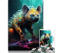 Puzzles for Adults Teens 1000 Pieces Psychedelic The Hyena,Family Game Stress Reliever Difficult Challenge Enhance Love between Couples (75x50cm)