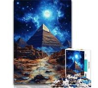 Puzzles for Adults Teens 1000 Pieces Pyramids at Night, Toy Intellectual Game,is Ideal As Gifts for The Whole Family Suitable for And 14 38x26cm