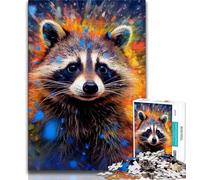 Puzzles for Adults Teens 1000 Pieces Raccoon,Educational Stress Relief Toy for Is Ideal As A Gift for The Whole Family (38x26cm)