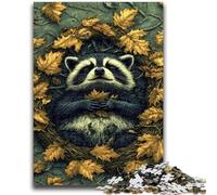 Puzzles for Adults Teens 1000 Pieces Raccoons in Autumn 1000 Piece Jigsaw,Perfect for Game Nights, Colorful Toy for Home Gift (75x50cm)