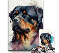 Puzzles for Adults Teens 1000 Pieces Rottweiler Watercolor Adult Puzzles,Stress Reliever Difficult Challenge Unique Home Decor And Gifts (size 75x50cm)