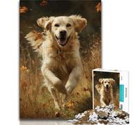 Puzzles for Adults Teens 1000 Pieces Running Golden Retriever,Challenging To Complete But Fun And Humorous Birthday Present,Gifts,Wall Art 38x26cm