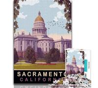 Puzzles for Adults Teens 1000 Pieces Sacramento State Capitol, Toy Intellectual Game,is Ideal As Gifts for The Whole Family Suitable for And 14 38x26cm