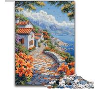 Puzzles for Adults Teens 1000 Pieces Seaside City,Help The Brain Exercise Addictive Toys to Cultivate Patience Perfect Decoration 38x52cm