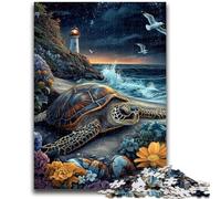 Puzzles for Adults Teens 1000 Pieces Seaside Turtle Teenager Puzzles,Educational Games Home Decoration Suitable for Desktop Decoration (50x75cm)