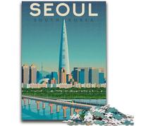 Puzzles for Adults Teens 1000 Pieces Seoul Korea Cityscape Family Fun for Is Ideal As A Gift for The Whole Family for And Age 14 Years Up (size 50x75cm)