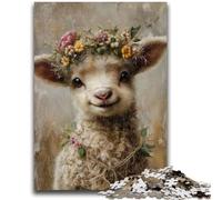 Puzzles for Adults Teens 1000 Pieces Sheep Flowers for And from 14 Years And over Hands-on Game Christmas Game Gifts 50x75cm