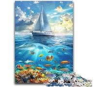 Puzzles for Adults Teens 1000 Pieces Ship Sailing on The Ocean 1000 Pieces for Adults,Learning Educational Toys Family Games Unique Birthday And Gifts (50x75cm)