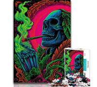 Puzzles for Adults Teens 1000 Pieces Smoke Skull 1000 Piece Puzzle,Challenging Game Gifts for Is Ideal As A Gift for The Whole Family 75x50cm