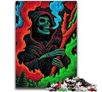 Puzzles for Adults Teens 1000 Pieces Smoke Skull Stress Reliever Difficult Challenge Is Ideal As Gifts for The Whole Family 50x75cm
