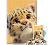 Puzzles for Adults Teens 1000 Pieces Snow Leopard Baby,Family Game Stress Reliever Difficult Challenge Enhance Love between Couples (38x26cm)