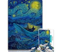 Puzzles for Adults Teens 1000 Pieces Space Whale,Toys Educational Games Stress Relieving Artists Collection,Fine Art (38x26cm)
