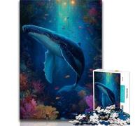 Puzzles for Adults Teens 1000 Pieces Spiritual Whale, Educational Games,Every Piece Is Unique - Challenging Family Fun Game Suitable for And 14 38x26cm