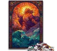 Puzzles for Adults Teens 1000 Pieces Stained Glass Jesus Relax Games Educational Game for Birthday, Chrismas for And Age 14 Years Up 50x75cm