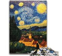 Puzzles for Adults Teens 1000 Pieces Starry Night Country Adult Jigsaw,Challenging Family Activity Games DIY Toy for Home Wall Decor Gifts (75x50cm)
