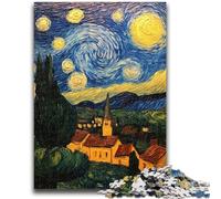 Puzzles for Adults Teens 1000 Pieces Starry Night Country for And from 14 Years And over Hands-on Game Christmas Game Gifts 50x75cm