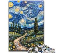 Puzzles for Adults Teens 1000 Pieces Starry Night Van Gogh Relax Games Educational Game for Birthday, Chrismas for And Age 14 Years Up 26x38cm