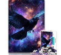 Puzzles for Adults Teens 1000 Pieces Starry Sky Crow,Help The Brain Exercise Addictive Toys to Cultivate Patience Artists Collection,Fine Art (75x50cm)