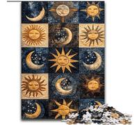 Puzzles for Adults Teens 1000 Pieces Sun And Moon Collage, Toys Educational Games Stress Relieving Enhance Love between Couples (Size 50x75cm)