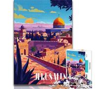 Puzzles for Adults Teens 1000 Pieces Sunset in Jerusalem, Stress Reliever Difficult Challenge,Educational Game for Birthday, Chrismas for Ages 14+ 38x26cm