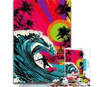 Puzzles for Adults Teens 1000 Pieces Surf Graffiti 1000 Pieces for Adults,Learning Educational Toys Family Games Unique Birthday And Gifts 75x50cm