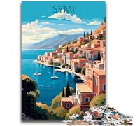 Puzzles for Adults Teens 1000 Pieces Symi Greece Family Fun for Is Ideal As A Gift for The Whole Family for And Age 14 Years Up (size 50x75cm)