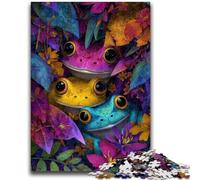 Puzzles for Adults Teens 1000 Pieces Three Frogs Stress Reliever Difficult Challenge Is Ideal As Gifts for The Whole Family 26x38cm