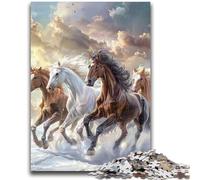 Puzzles for Adults Teens 1000 Pieces Three Horses Running 1000 Pieces for Adults,Educational Stress Relief Toy Gifts for Friends And Family (75x50cm)