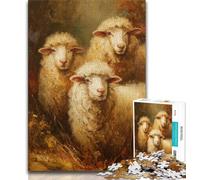 Puzzles for Adults Teens 1000 Pieces Three Sheep Teenager Jigsaw,Challenging Game for Is Ideal As A Gift for The Whole Family 75x50cm