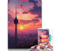 Puzzles for Adults Teens 1000 Pieces Tokyo Sunset Teenager Jigsaw,Challenging Game for Is Ideal As A Gift for The Whole Family 38x26cm