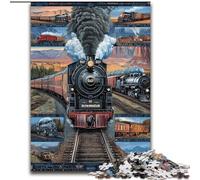Puzzles for Adults Teens 1000 Pieces Train Collage, Decompressing Intellectual Educational Toy Is Ideal As Gifts for The Whole Family (size 26x38cm)
