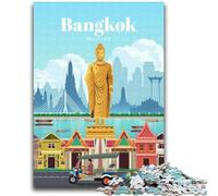 Puzzles for Adults Teens 1000 Pieces Travel to Bangkok Family Fun for Is Ideal As A Gift for The Whole Family for And Age 14 Years Up (size 38x52cm)