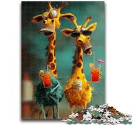 Puzzles for Adults Teens 1000 Pieces Two Giraffes Relax Games Educational Game for Birthday, Chrismas for And Age 14 Years Up 26x38cm