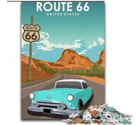 Puzzles for Adults Teens 1000 Pieces US Route Travel Poster,Family Game Stress Reliever Difficult Challenge Enhance Love between Couples 38x26cm