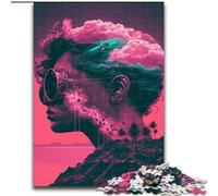 Puzzles for Adults Teens 1000 Pieces Vaporwave Aesthetics, Suitable for People Aged 14 And Above Educational Games Secret Santa Gifts (Size 50x75cm)