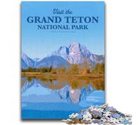 Puzzles for Adults Teens 1000 Pieces Visit Grand Teton Family Fun for Is Ideal As A Gift for The Whole Family for And Age 14 Years Up (size 50x75cm)