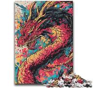 Puzzles for Adults Teens 1000 Pieces Watercolor Dragon Challenging Game And Family Play for Is Ideal As A Gift for The Whole Family 26x38cm
