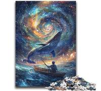 Puzzles for Adults Teens 1000 Pieces Whales in Space Stress Reliever Difficult Challenge Is Ideal As Gifts for The Whole Family 26x38cm