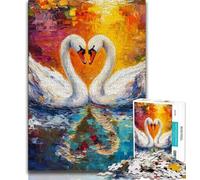 Puzzles for Adults Teens 1000 Pieces White Swan Couple 1000 Pieces for Adults,Educational Stress Relief Toy Gifts for Friends And Family 75x50cm