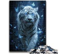 Puzzles for Adults Teens 1000 Pieces White Tiger Butterfly 1000 Pieces for Adults,Educational Stress Relief Toy Gifts for Friends And Family (26x38cm)