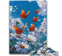 Puzzles for Adults Teens 1000 Pieces Wildflowers And Butterflies Teenager Puzzles,Educational Games Home Decoration Suitable for Desktop Decoration (38x26cm)