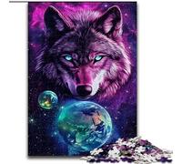 Puzzles for Adults Teens 1000 Pieces Wolf And Earth, for Educational Game Challenge Toy Enhance Memory for Age 14 (Size 26x38cm)