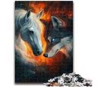 Puzzles for Adults Teens 1000 Pieces Wolf And Horse Stress Reliever Difficult Challenge Deal As Gifts for The Whole Family 50x75cm