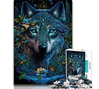 Puzzles for Adults Teens 1000 Pieces Wolf in Mandala Jungle Teenager Jigsaw,is Ideal As Gifts for The Whole Family Suitable for And 14 (size 38x26cm)