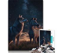 Puzzles for Adults Teens 1000 Pieces Wolves And Zebras Teenager Jigsaw,is Ideal As Gifts for The Whole Family Suitable for And 14 (size 75x50cm)