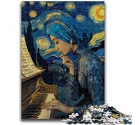 Puzzles for Adults Teens 1000 Pieces Woman Playing The Piano, Challenging Game And Family Play with Fully Interlocking Randomly Shaped Pieces 26X38CM