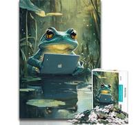 Puzzles for Adults Teens 1000 Pieces Working Frog,Help The Brain Exercise Addictive Toys to Cultivate Patience Perfect Decoration 75x50cm